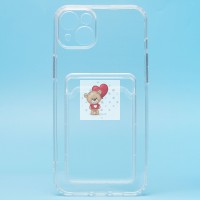 Чехол-накладка для Apple iPhone 14 Plus (прозрачный) - SC276 с картхолдером