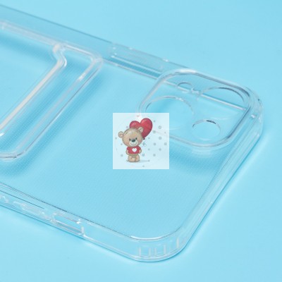 Чехол-накладка для Apple iPhone 14 Plus (прозрачный) - SC276 с картхолдером