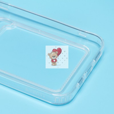 Чехол-накладка для Apple iPhone 14 Plus (прозрачный) - SC276 с картхолдером