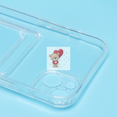 Чехол-накладка для Apple iPhone 14 Plus (прозрачный) - SC276 с картхолдером