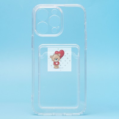 Чехол-накладка для Apple iPhone 14 Pro Max (прозрачный) - SC276 с картхолдером Чехол-накладка для Apple iPhone 14 Pro Max (прозрачный) - SC276 с картхолдером