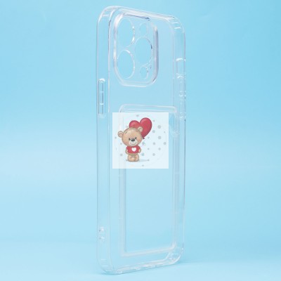 Чехол-накладка для Apple iPhone 14 Pro Max (прозрачный) - SC276 с картхолдером