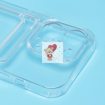 Чехол-накладка для Apple iPhone 14 Pro (прозрачный) - SC276 с картхолдером