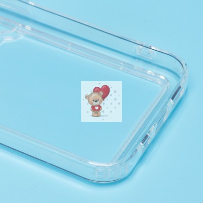 Чехол-накладка для Apple iPhone 14 Pro (прозрачный) - SC276 с картхолдером