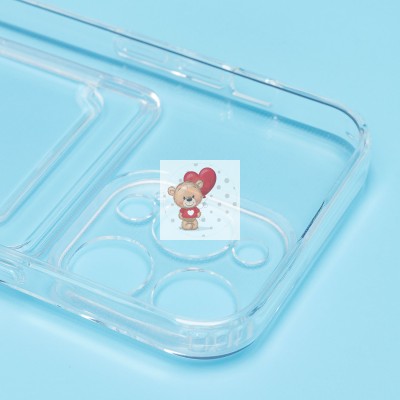 Чехол-накладка для Apple iPhone 14 Pro (прозрачный) - SC276 с картхолдером