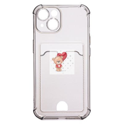 Чехол-накладка для Apple iPhone 14 (черный) - SC276 с картхолдером Чехол-накладка для Apple iPhone 14 (черный) - SC276 с картхолдером