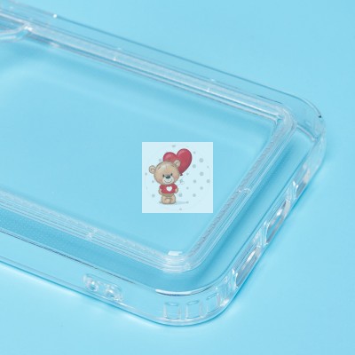 Чехол-накладка для Apple iPhone 14 (прозрачный) - SC276 с картхолдером