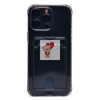 Чехол-накладка для Apple iPhone 15 Pro Max (черный) - SC276 с картхолдером