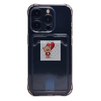 Чехол-накладка для Apple iPhone 15 Pro (черный) - SC276 с картхолдером