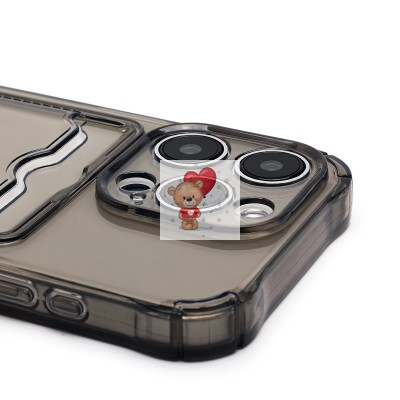 Чехол-накладка для Apple iPhone 15 Pro (черный) - SC276 с картхолдером