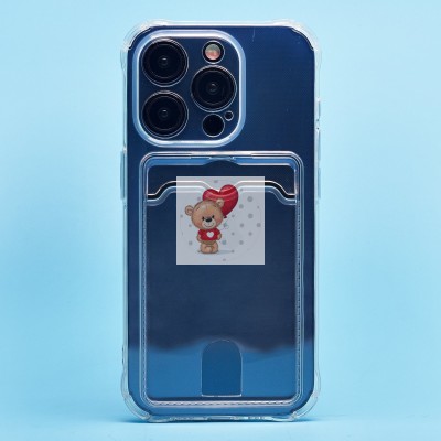 Чехол-накладка для Apple iPhone 15 Pro (прозрачный) - SC276 с картхолдером