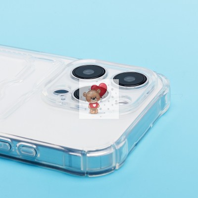 Чехол-накладка для Apple iPhone 15 Pro (прозрачный) - SC276 с картхолдером