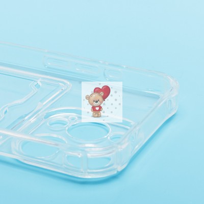 Чехол-накладка для Apple iPhone 15 Pro (прозрачный) - SC276 с картхолдером