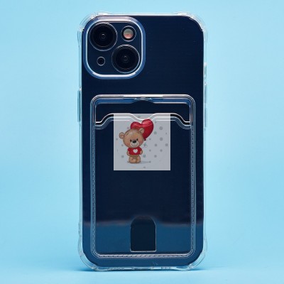 Чехол-накладка для Apple iPhone 15 (прозрачный) - SC276 с картхолдером Чехол-накладка для Apple iPhone 15 (прозрачный) - SC276 с картхолдером