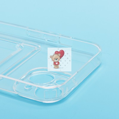 Чехол-накладка для Apple iPhone 15 (прозрачный) - SC276 с картхолдером Чехол-накладка для Apple iPhone 15 (прозрачный) - SC276 с картхолдером