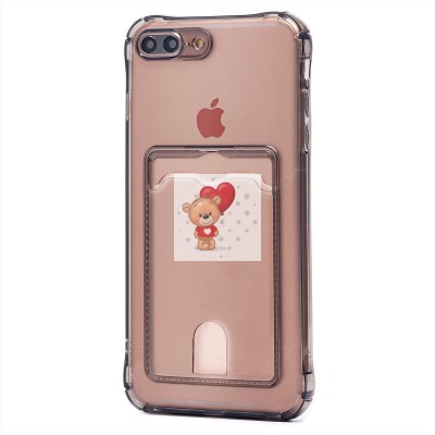 Чехол-накладка для Apple iPhone 7 Plus (черный) - SC276 с картхолдером