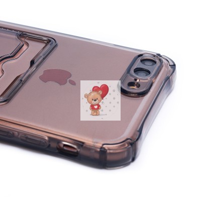 Чехол-накладка для Apple iPhone 7 Plus (черный) - SC276 с картхолдером