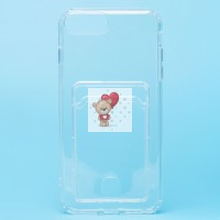 Чехол-накладка для Apple iPhone 8 Plus (прозрачный) - SC276 с картхолдером Чехол-накладка для Apple iPhone 8 Plus (прозрачный) - SC276 с картхолдером