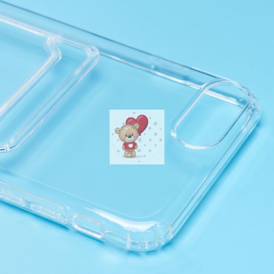 Чехол-накладка для Apple iPhone 7 Plus (прозрачный) - SC276 с картхолдером