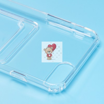 Чехол-накладка для Apple iPhone 7 Plus (прозрачный) - SC276 с картхолдером