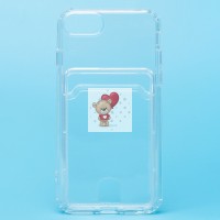 Чехол-накладка для Apple iPhone 7 (прозрачный) - SC276 с картхолдером