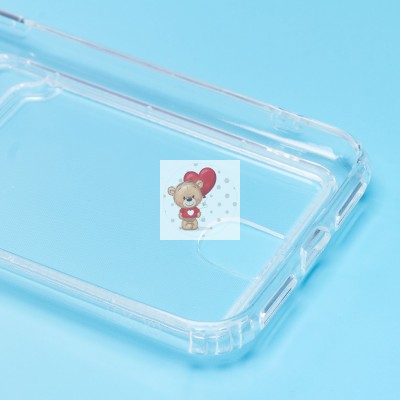 Чехол-накладка для Apple iPhone X (прозрачный) - SC276 с картхолдером