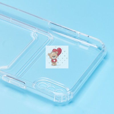 Чехол-накладка для Apple iPhone X (прозрачный) - SC276 с картхолдером