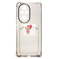 Чехол-накладка для Honor 200 Pro (черный) - SC276 с картхолдером