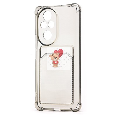 Чехол-накладка для Honor 200 Pro (черный) - SC276 с картхолдером