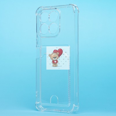 Чехол-накладка для Honor X6b (прозрачный) - SC276 с картхолдером