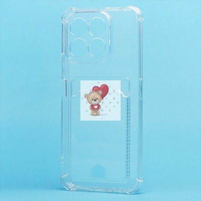 Чехол-накладка для Honor X6c (прозрачный) - SC276 с картхолдером