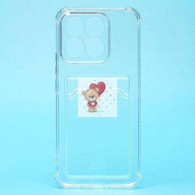 Чехол-накладка для Honor X8c (прозрачный) - SC276 с картхолдером