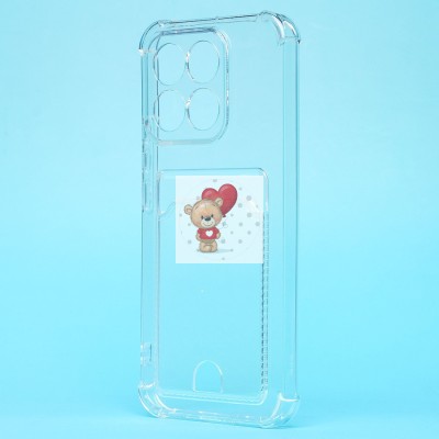 Чехол-накладка для Honor X8c (прозрачный) - SC276 с картхолдером