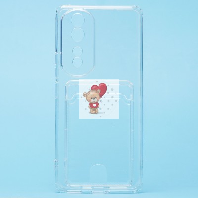 Чехол-накладка для Huawei Honor 80 Pro (прозрачный) - SC276 с картхолдером Чехол-накладка для Huawei Honor 80 Pro (прозрачный) - SC276 с картхолдером