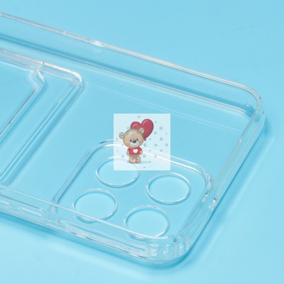 Чехол-накладка для Huawei Honor X6 (прозрачный) - SC276 с картхолдером