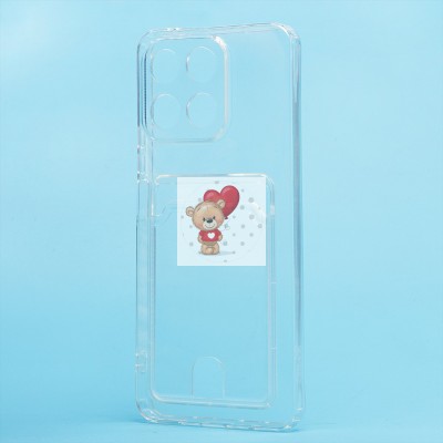 Чехол-накладка для Huawei Honor X8a (прозрачный) - SC276 с картхолдером