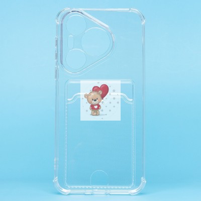 Чехол-накладка для Huawei Pura 70 Global (прозрачный) - SC276 с картхолдером