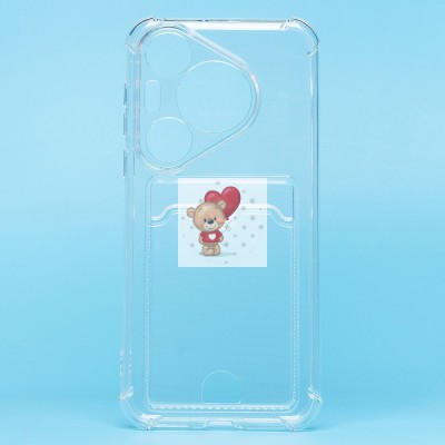 Чехол-накладка для Huawei Pura 70 Pro Global (прозрачный) - SC276 с картхолдером