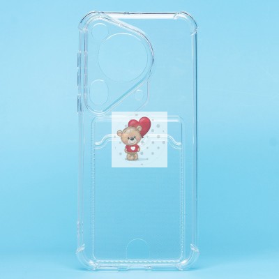 Чехол-накладка для Huawei Pura 70 Ultra Global (прозрачный) - SC276 с картхолдером