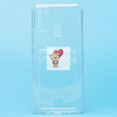 Чехол-накладка для Infinix Hot 10 Play (прозрачный) - SC276 с картхолдером