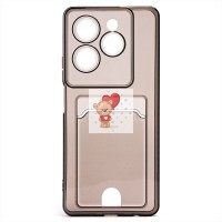 Чехол-накладка для Infinix Hot 40 Pro (черный) - SC276 с картхолдером