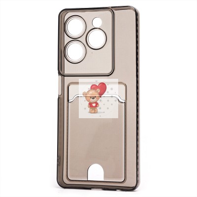 Чехол-накладка для Infinix Hot 40 Pro (черный) - SC276 с картхолдером