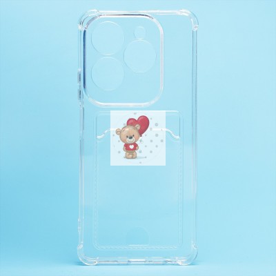 Чехол-накладка для Infinix Hot 40 (прозрачный) - SC276 с картхолдером Чехол-накладка для Infinix Hot 40 (прозрачный) - SC276 с картхолдером