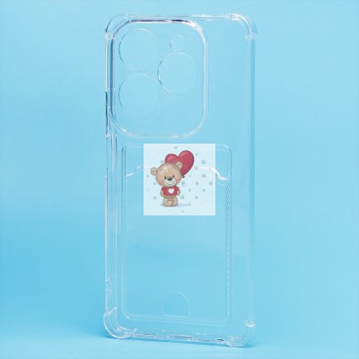 Чехол-накладка для Infinix Hot 40 (прозрачный) - SC276 с картхолдером Чехол-накладка для Infinix Hot 40 (прозрачный) - SC276 с картхолдером