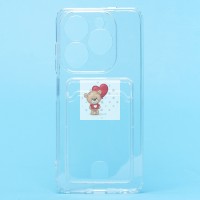 Чехол-накладка для Infinix Hot 40i (прозрачный) - SC276 с картхолдером