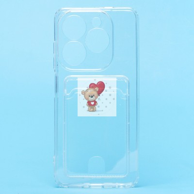 Чехол-накладка для Infinix Hot 40i (прозрачный) - SC276 с картхолдером