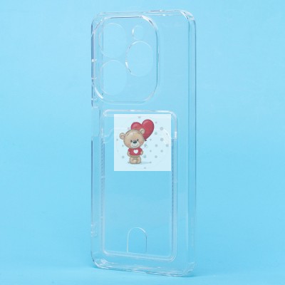 Чехол-накладка для Infinix Hot 40i (прозрачный) - SC276 с картхолдером