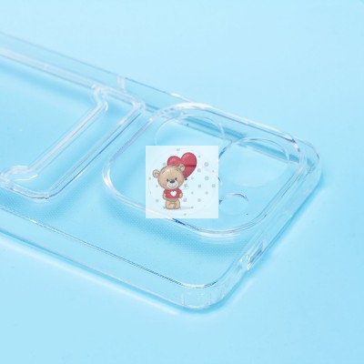 Чехол-накладка для Infinix Hot 40i (прозрачный) - SC276 с картхолдером