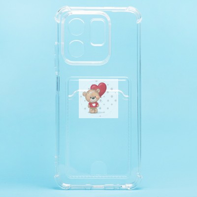 Чехол-накладка для Infinix Hot 50i (прозрачный) - SC276 с картхолдером Чехол-накладка для Infinix Hot 50i (прозрачный) - SC276 с картхолдером