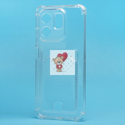 Чехол-накладка для Infinix Hot 50i (прозрачный) - SC276 с картхолдером Чехол-накладка для Infinix Hot 50i (прозрачный) - SC276 с картхолдером